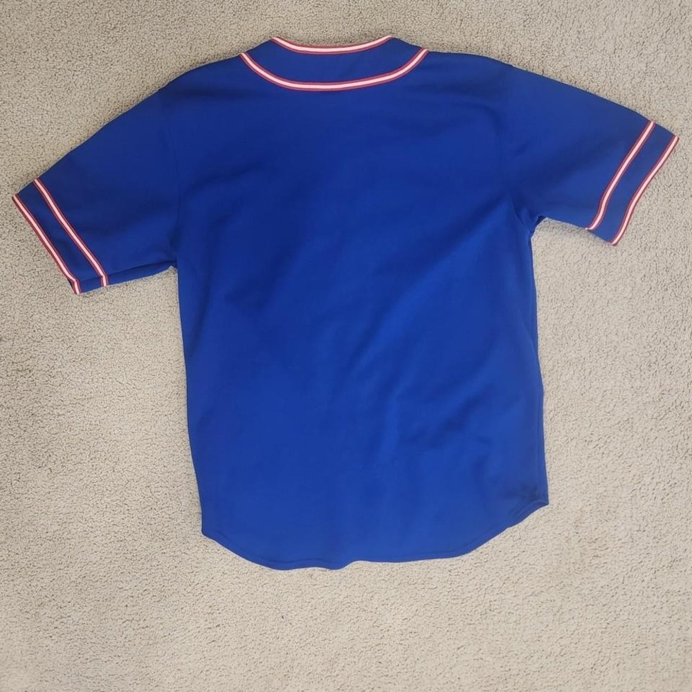 True Fan MLB Chicago Cubs Button Front Baseball Jersey size‎ Large Blue - Picture 5 of 5